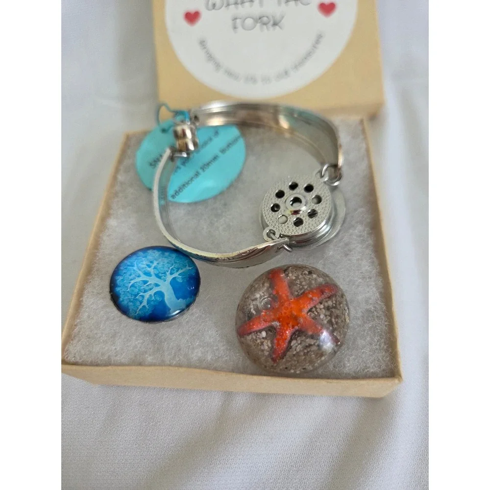 Handcrafted Upcycled Silver Plated Snap Bracelet with 3 Interchangeable Buttons